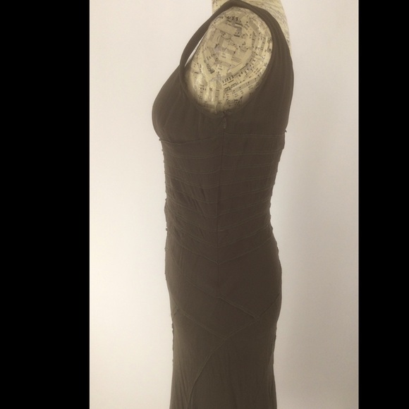 DKNY Small Silk Olive Green Cocktail Dress - Picture 3 of 12